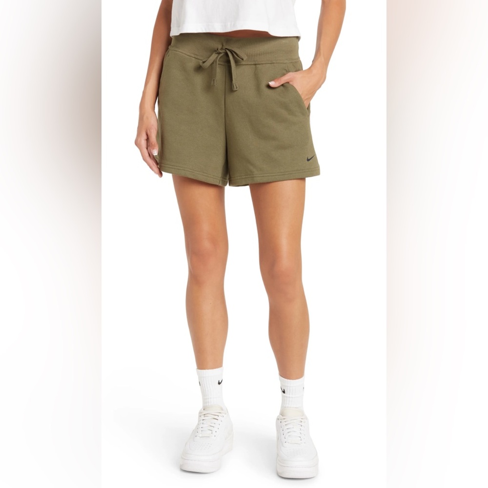 Nike Fleece Shorts Small Olive/Black